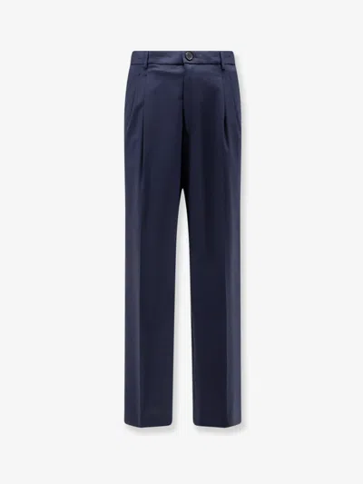 Amaranto Virgin Wool Blend Trousers In Blue
