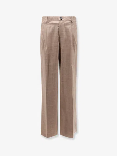Amaranto Virgin Wool Blend Trousers In Neutral