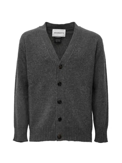 Amaranto V-neck Button-up Cardigan In Gray