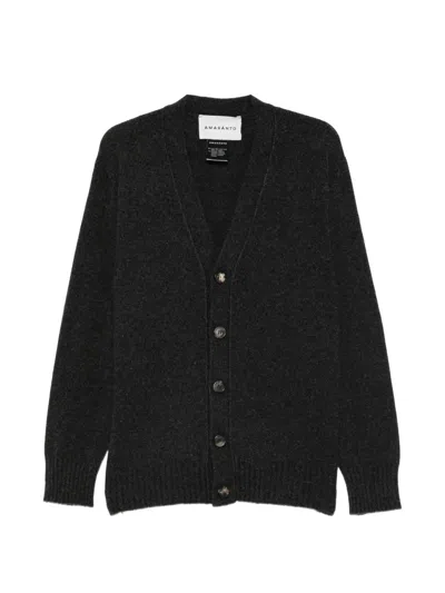 Amaranto V-neck Button-up Cardigan In Gray