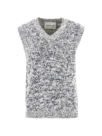 Amaranto V-neck Knitted Vest In Blue