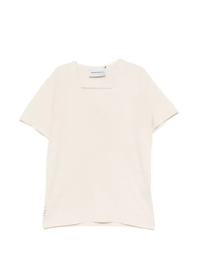 Amaranto V-neck Short-sleeve T-shirt In Neutral