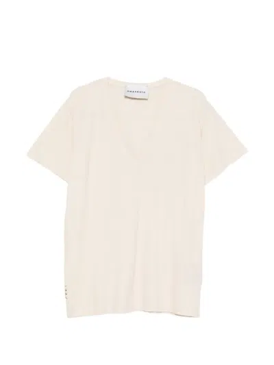 Amaranto V-neck T-shirt In Neutral