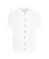 AMARANTO AMARANTO WHITE OPEN KNIT CARDIGAN