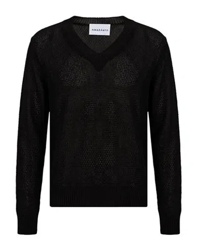 Amaranto Woman Sweater Black Size L Linen
