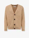 Amaranto Distressed Effect Cable Knit Cardigan In Brown