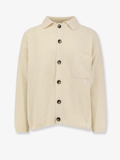 Amaranto Wool And Cashmere Cardigan In Neutral
