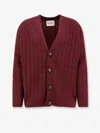 Amaranto Distressed Effect Cable Knit Cardigan In Red