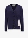 Amaranto Wool And Cashmere Cardigan With Logoed Label