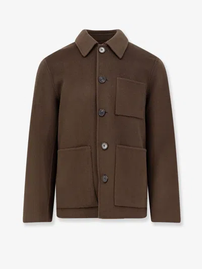 Amaranto Wool And Cashmere Coat In Brown