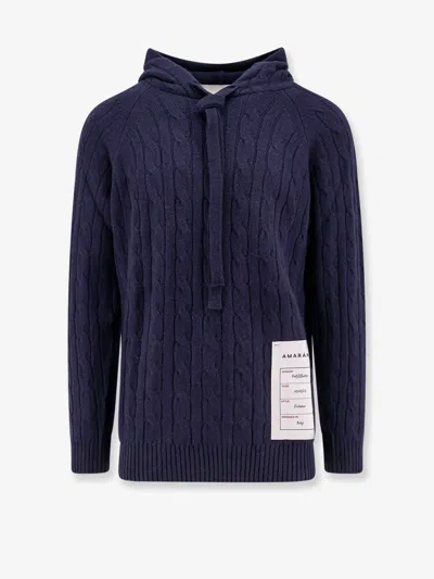 Amaranto Wool And Cashmere Sweater With Logoed Label