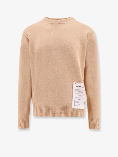 Amaranto Wool And Cashmere Sweater With Logoed Label