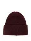 Amaranto Wool Blend Beanie Hat In Red