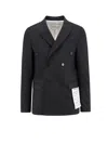 AMARANTO WOOL BLEND BLAZER WITH LOGOED LABEL