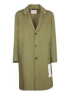 Amaranto Wool Blend Coat With Classic Lapel And Button Closure In Green