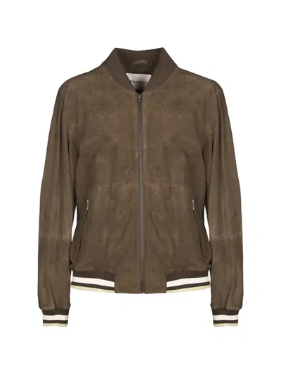 Amaranto Zip Bomber Jacket In Brown