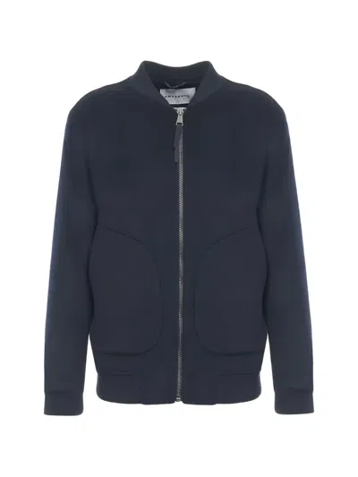 Amaranto Zip-up Bomber Jacket In Blue