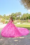 Amarra 54218 Long 3d Floral Glitter Ball Gown Quinceanera Dress