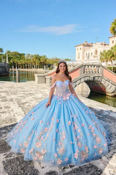 Amarra 54224 Beaded Ball Gown Long Quinceanera Dress In Multi