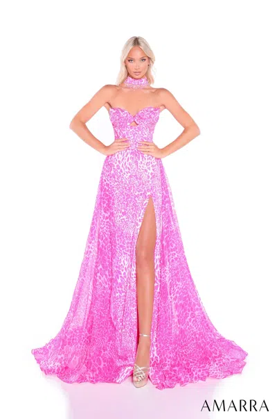 Amarra 89395 Long Formal Evening Prom Dress In Pink
