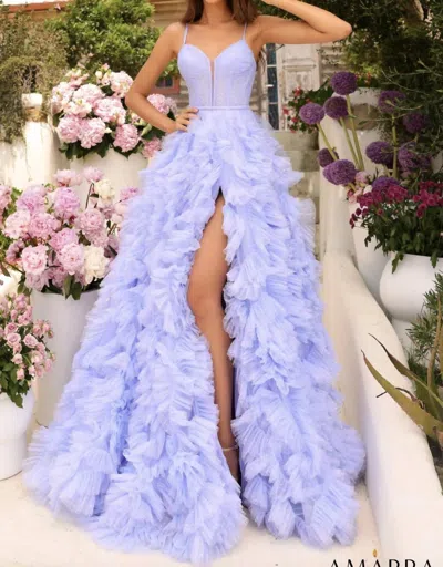 Amarra Dazzling Glittery Prom Dress In Periwinkle In Purple