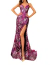 Amarra Sequin Mermaid Gown In Fuchsia/multi In Multi