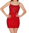 Amarra Sparkle Short Dress In Red