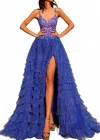 Amarra Spellbound V-neckline A-line In Royal Blue In Blue