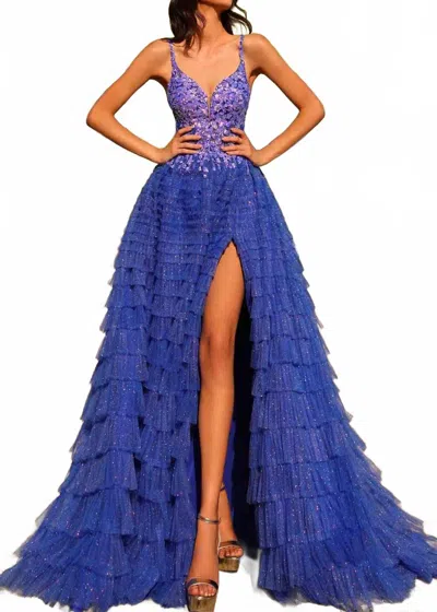 Amarra Spellbound V-neckline A-line In Royal Blue
