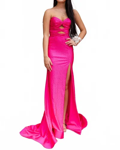 Amarra Stunning Strapless Prom Dress In Bright Fuchsia In Multi