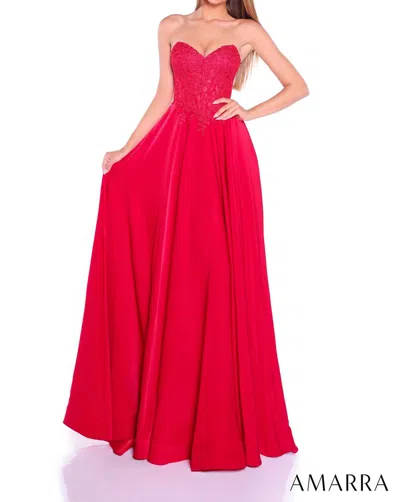Amarra Women's Sweetheart Neckline Prom Dress In Red