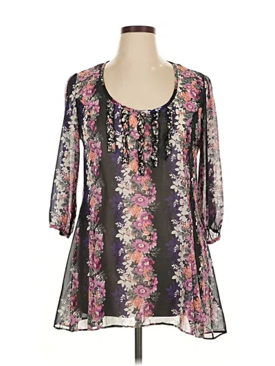 Pre-owned Amaryllis 3/4 Sleeve Blouse In Black