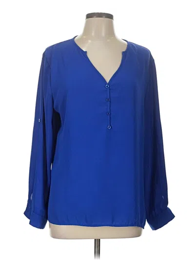 Pre-owned Amaryllis 3/4 Sleeve Blouse In Blue
