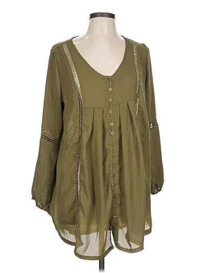 Pre-owned Amaryllis 3/4 Sleeve Blouse In Green