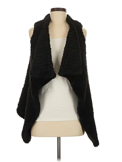 Pre-owned Amaryllis Faux Fur Vest In Black