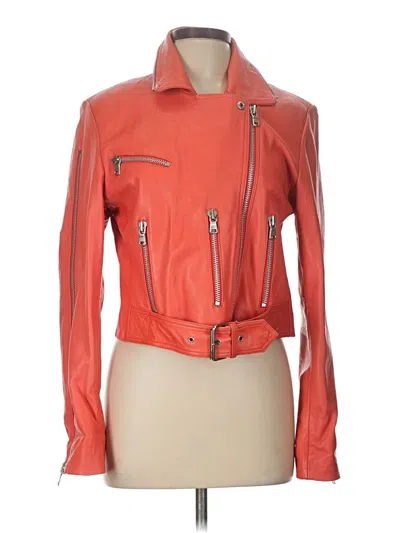 Pre-owned Amaryllis Leather Jacket In Orange