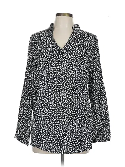 Pre-owned Amaryllis Long Sleeve Blouse In Black