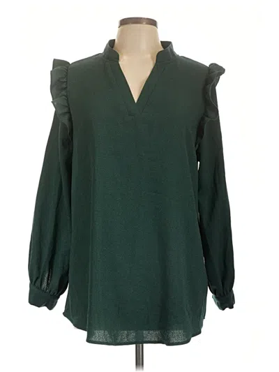 Pre-owned Amaryllis Long Sleeve Blouse In Green