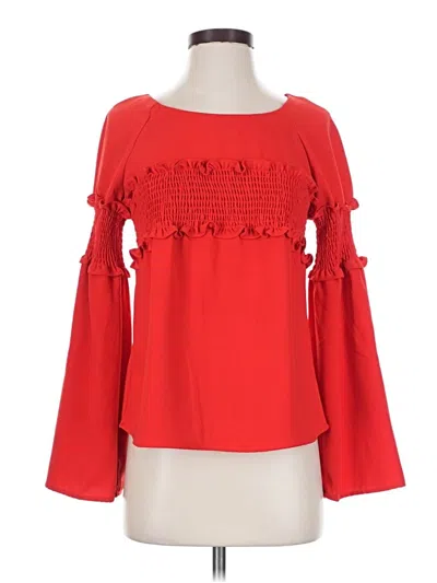 Pre-owned Amaryllis Long Sleeve Blouse In Red