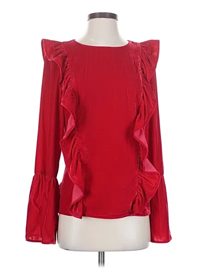 Pre-owned Amaryllis Long Sleeve Blouse In Red