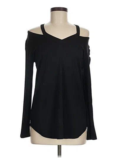 Pre-owned Amaryllis Long Sleeve Top Black Cold Shoulder Neckline Tops