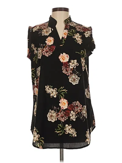 Pre-owned Amaryllis Short Sleeve Blouse In Black