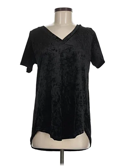 Pre-owned Amaryllis Short Sleeve Blouse In Black