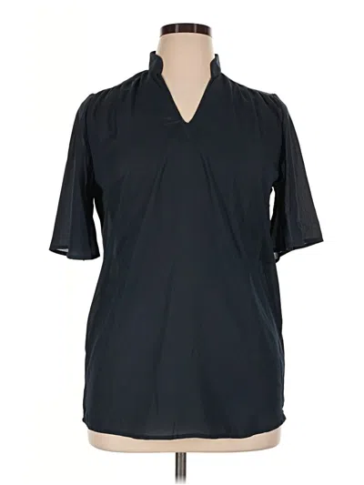 Pre-owned Amaryllis Short Sleeve Blouse In Black