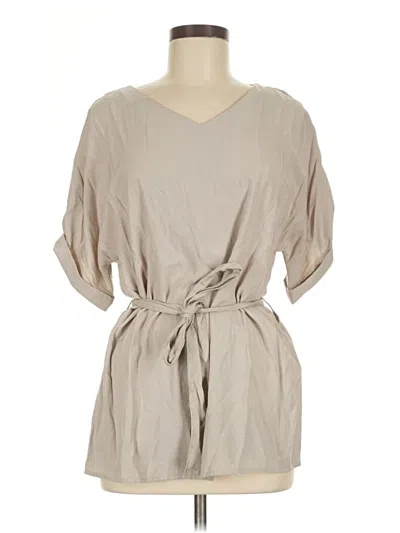 Pre-owned Amaryllis Short Sleeve Blouse In Brown