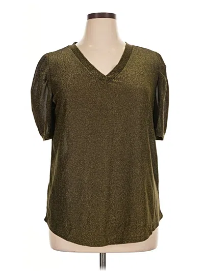 Pre-owned Amaryllis Short Sleeve Blouse In Gold