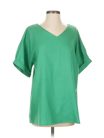 Pre-owned Amaryllis Short Sleeve Blouse In Green