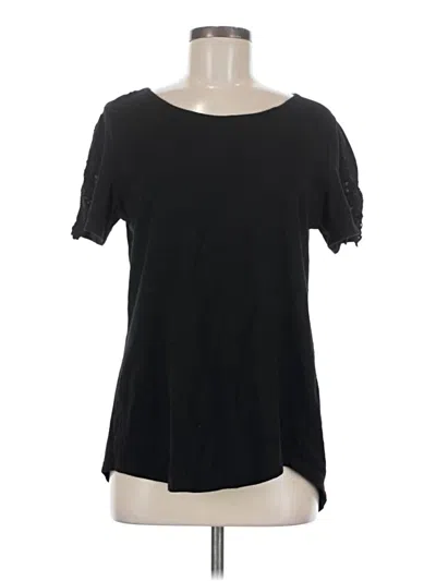 Pre-owned Amaryllis Short Sleeve Top Black Cold Shoulder Neckline Tops