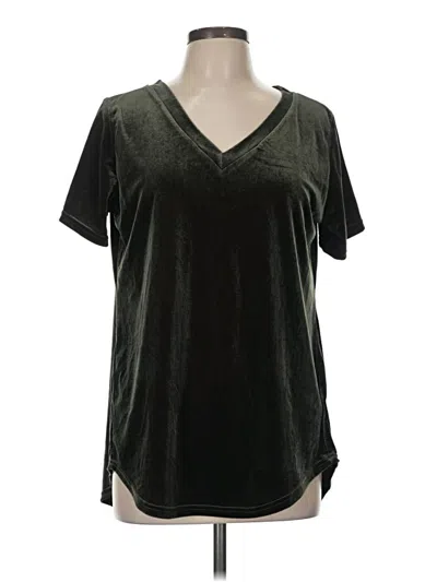 Pre-owned Amaryllis Short Sleeve Top Black V-neck Tops
