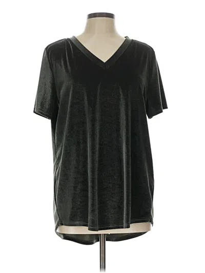 Pre-owned Amaryllis Short Sleeve Top Black V-neck Tops